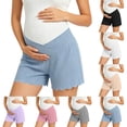 thumbnail image 2 of Maternity Shorts for Crossover Waist Pregnancy Summer Lightweight Lounge Sleep Shorts, 2 of 9