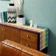 thumbnail image 3 of Colorful Gradient Plaid Table Runner Cotton Linen 120 Inch Holiday Dresser Scarves,Ombre Abstract Modern Check Tablerunner for Kitchen Coffee Dining Bedroom Living Room Dinner Scarf Décor 13''x120'', 3 of 9