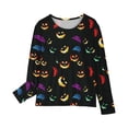 thumbnail image 6 of Odeerbi Kids Boys Girls Halloween Long Sleeve Shirt Fall Winter Base Layer Undershirt Halloween Prints Shirts Cute Crewnecks Tops Dressy Casual Blouses Kids Clothes Black, 6 of 6