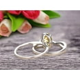 thumbnail image 5 of 10k White Gold 2.75 Carat 8x6mm Oval Cut Champagne Diamond Moissanite Engagement Rings With Twisted Wedding Band Diamonds Halo Design, 5 of 5