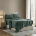 thumbnail image 3 of LammaLoe Extra Deep Pocket King Sheets Set, 4 Piece, Fits 18"-24" Mattress, Breathable & Extra Soft Bed Sheets, Garden Green, 3 of 8