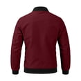 thumbnail image 5 of GrmtClth Windbreaker for Men Slim Fit Zip Bomber Outerwear Contrast Rib Trim Spring Fall Outdoor Walking Casual Coat Wine S, 5 of 5