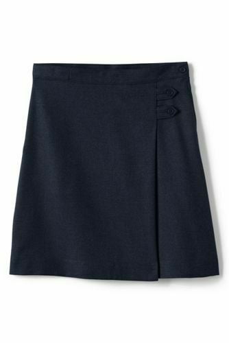 Lands' End Girls Solid A-line Skirt Below the Knee Classic Navy 10 NEW 430813 