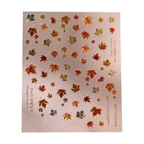 Nail Accessories 5D Embossed Autumn Maple Leaves Nail Stickers for Thanksgiving Day Fall Nail Decals Self Gold Maple Leaf Designs