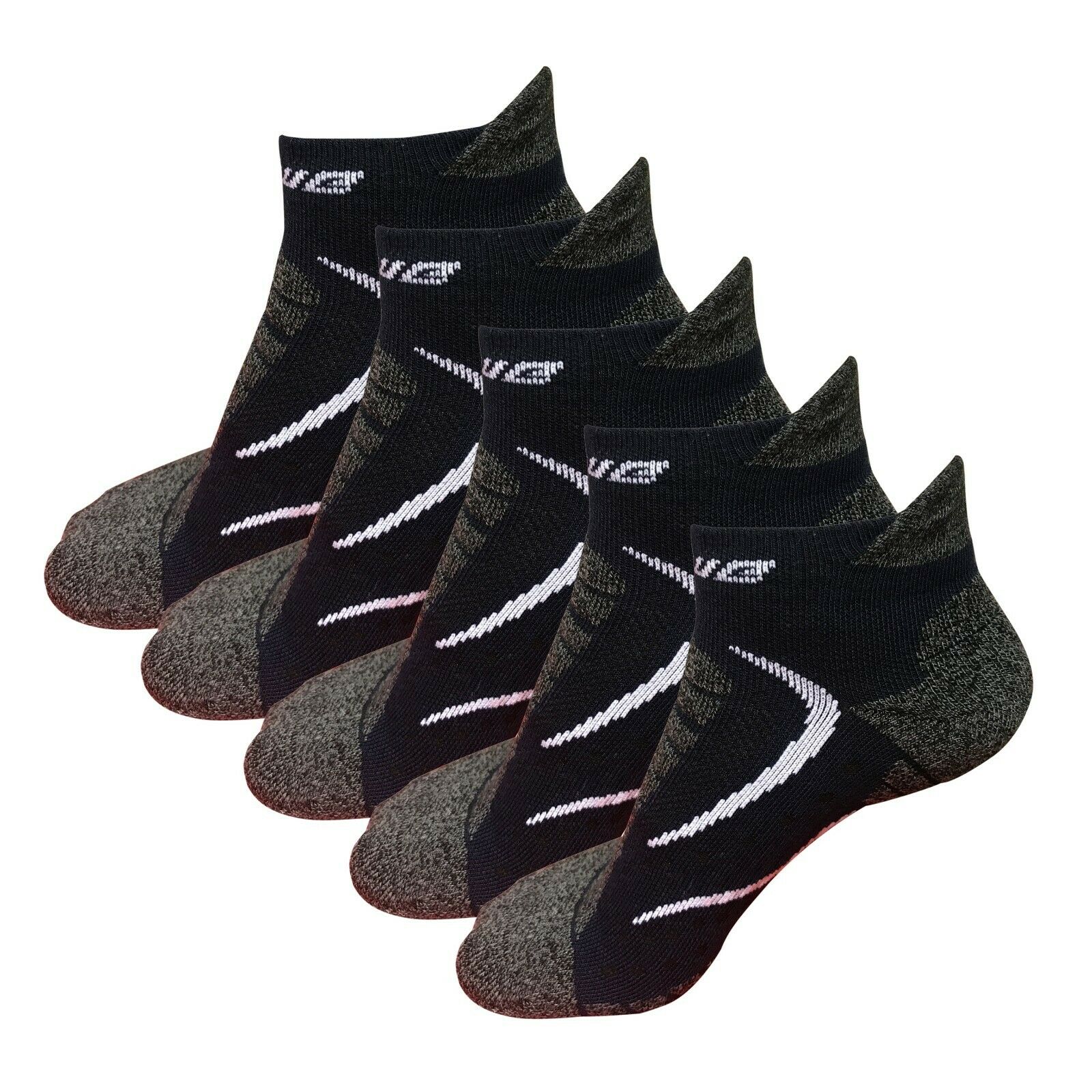 B&Q 5 Pairs Mens Athletic Cotton No Show Low Cut Ankle Casual