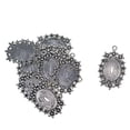 thumbnail image 1 of Cabochon Base Baoblaze 10pcs 46x31mm Bandeja de bisel redondo en blanco, 1 of 8