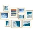 thumbnail image 2 of PixonSign Adhesive Canvas Print Wall Art Set - Blue Seawave and Seafoam Seaside Poster Arts - Ocean Bay Print Gallery Set of 9 Modern Beach Aerial Illustrations Wall Décor for Home - Unframed, 2 of 5