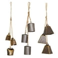 thumbnail image 6 of Eosunjian Iron Bell Chime with 3 Large Vintage Cow Bells on Rope Rustic Large Wall Hanging Decor Home Supplies, 6 of 13
