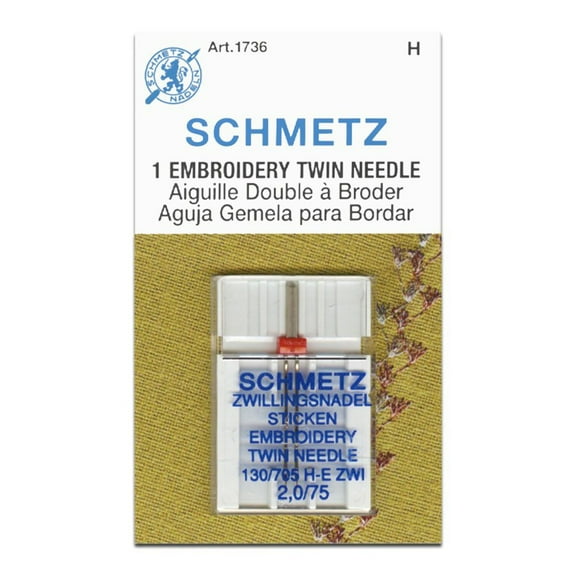 Schmetz Needle Twin Machine Embroidery Size 75/2.0
