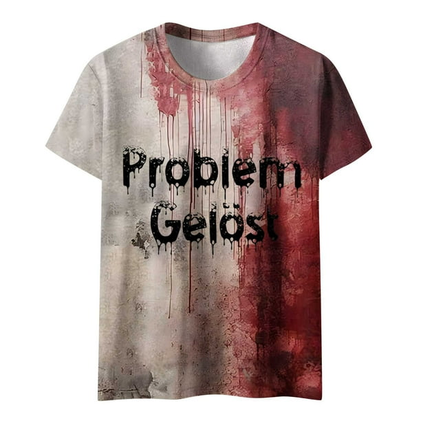 Fiudx Ropa de Mujer Camiseta Estampada Informal y de Moda para Mujer con Cuello Redondo y Top de Manga Corta