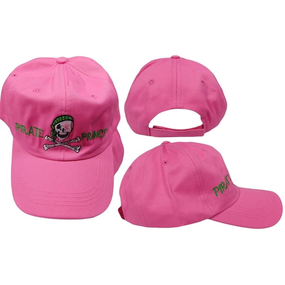 Pirate Princess Hot Pink Cotton Adjustable Embroidered Cap Hat