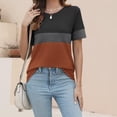 thumbnail image 7 of Women’s T Shirts Short Sleeve Color Block Tops Casual Summer Fashion Tees, 7 of 7