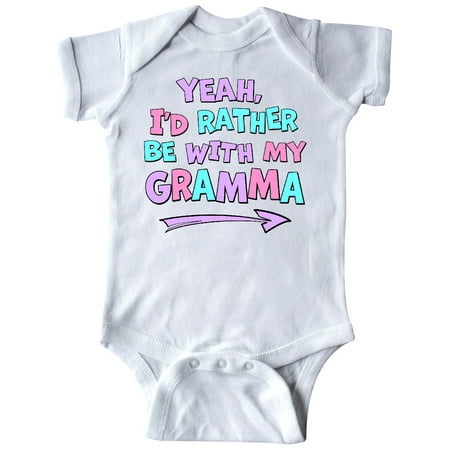 

Inktastic Yeah I d Rather be with My Gramma in Pink Blue and Purple Gift Baby Boy or Baby Girl Bodysuit