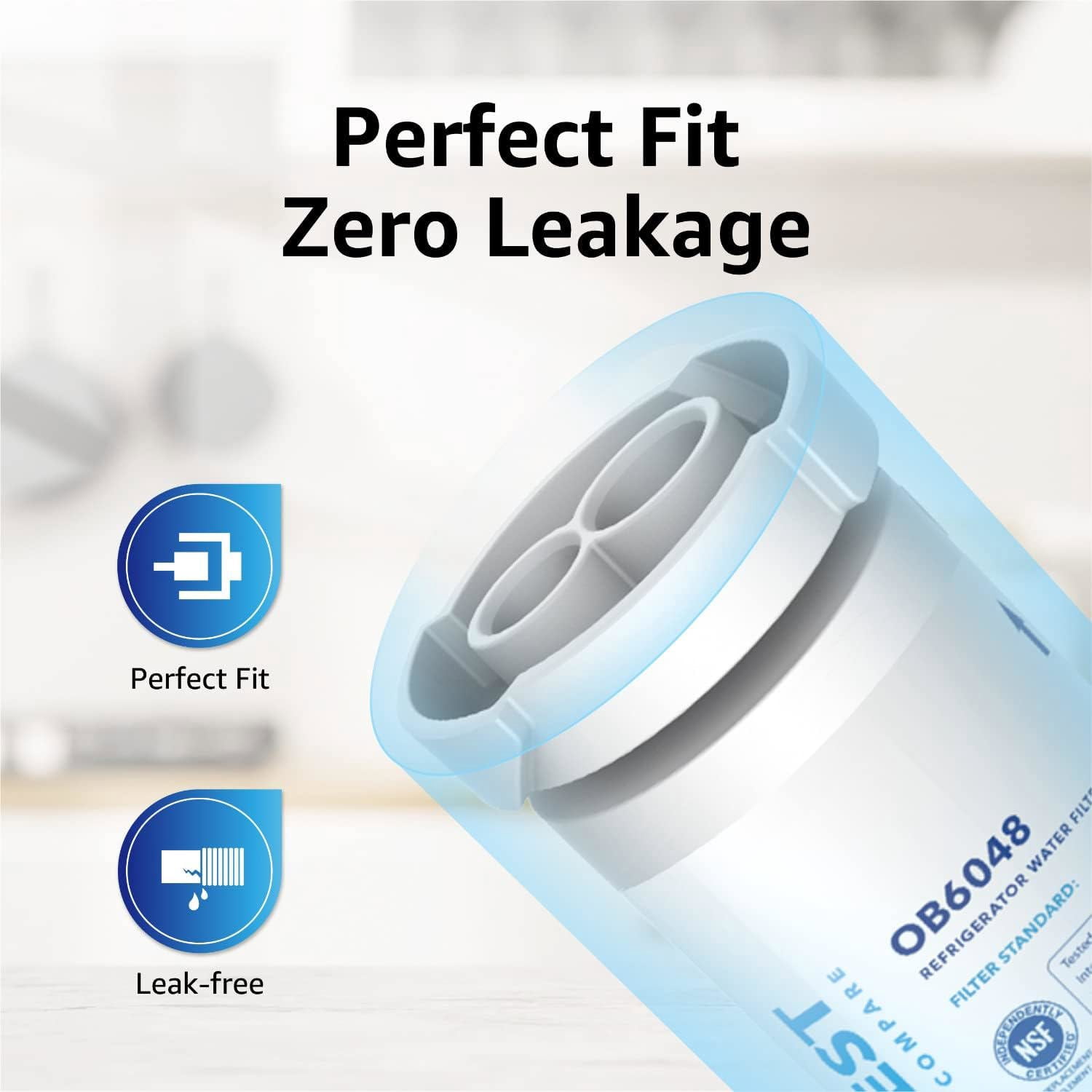 Overbest OB6048 Replacement for GE® XWF Refrigerator Water Filter, 3 Pack (Not XWFE®)