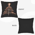 thumbnail image 6 of Set of 2 18x18in Throw Pillow Covers - Modern Black Christmas Tree Design with Glowing Orange Lines Perfect for Couch Bed or Car, 6 of 8