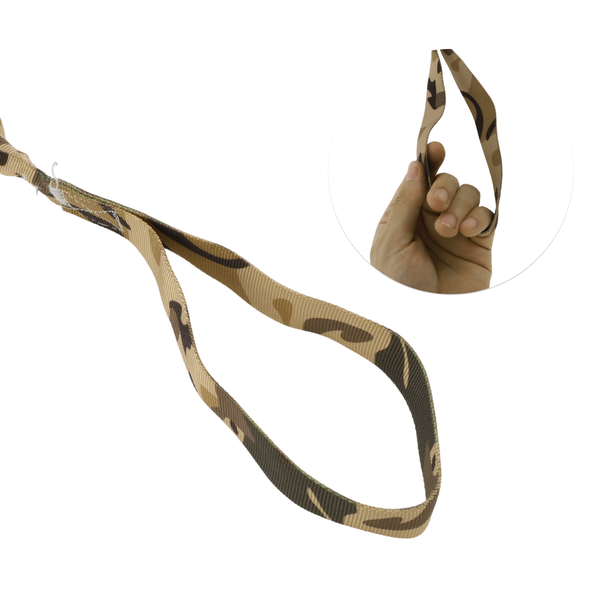 Unique Bargains Dog Leash Nylon Double Handle Elastic Rope for any Dogs Coffee Color