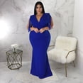 thumbnail image 4 of AURA Women Plus Size V Neck Bodycon Maxi Dress Sleeveless Elegant Party Dress, 4 of 7