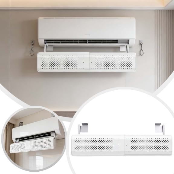 Adjustable AC Air Flow Deflector, Air Conditioner Deflector, Mini Split Vent Deflector, Anti-Direct Blowing Shield for Wall-Mounted Air Conditioners For Home Comfort No Drilling Installation Required