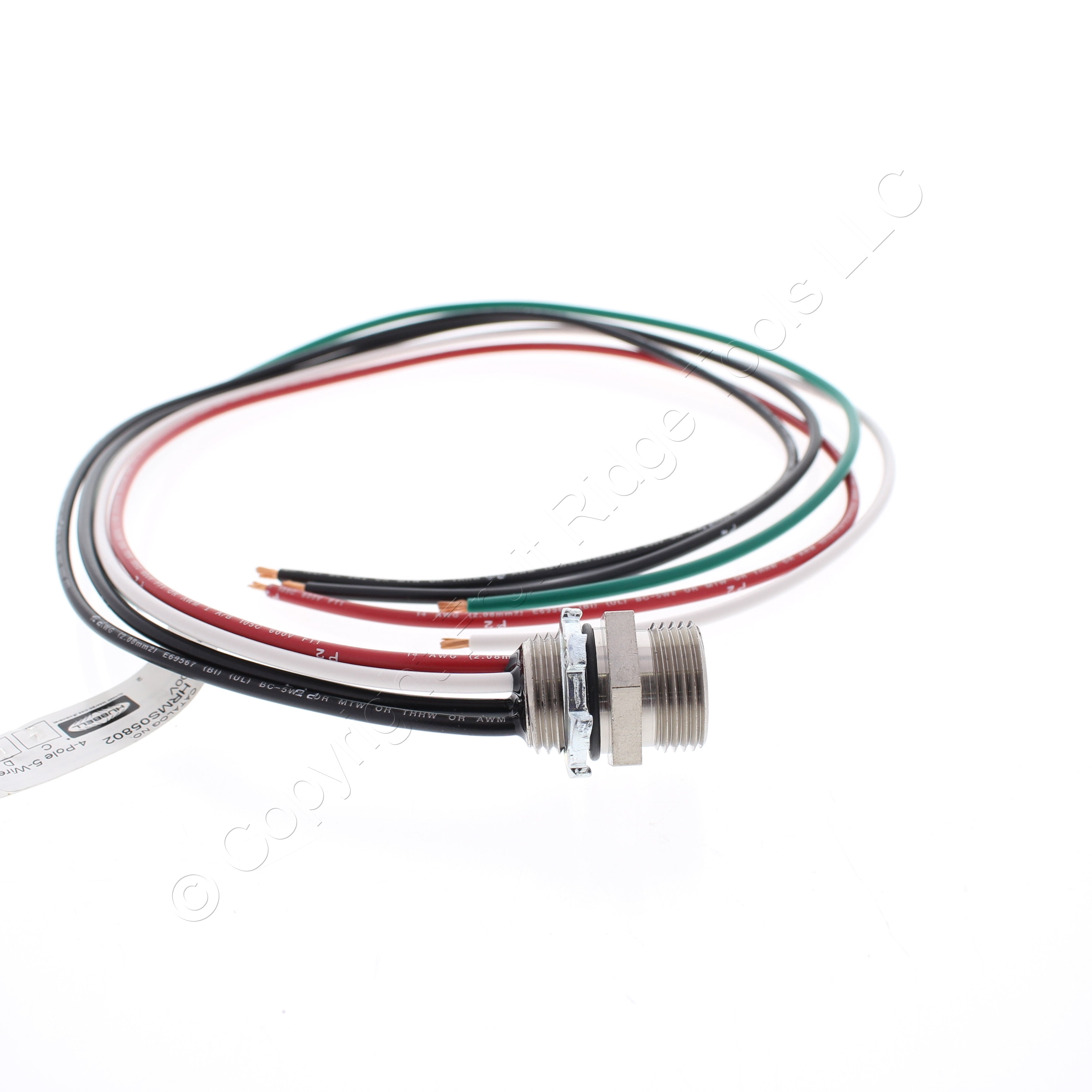 Hubbell HRMS05802 MiniQuick Female Receptacle 4P5W Straight QuickConnect 14AWG