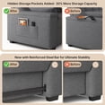 thumbnail image 5 of 48''W Sleeper Sofa Bed with Large Storage, Lofka Convertible Pull Out Couch Futon for for Living Room, Apartment (Darkgrey, Loveseat) Side Pockets, Adjustable Backrest, Pull-Out Bed, Easy Assembly, 5 of 14