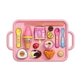 thumbnail image 3 of HILABEE Jouets d'Alimentation en Crème Glacée Coordination Préscolaire Jeu de Rôle Réaliste avec Plateau Rose, 3 of 9