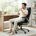 thumbnail image 4 of AFO High-Back Ergonomic Office Chair with Flip-Up Arms and PU Leather,Swivel Computer Desk Chair for Office or Home,Black, 4 of 7