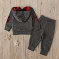 thumbnail image 6 of KTMKH Toddler Baby Fall Outfits Boys Winter Long Sleeve Red Black Plaid Prints Tops Pants 2PCS Outfits Clothes Set s Clothes Hooded for Kids 12-18 Months, 6 of 8