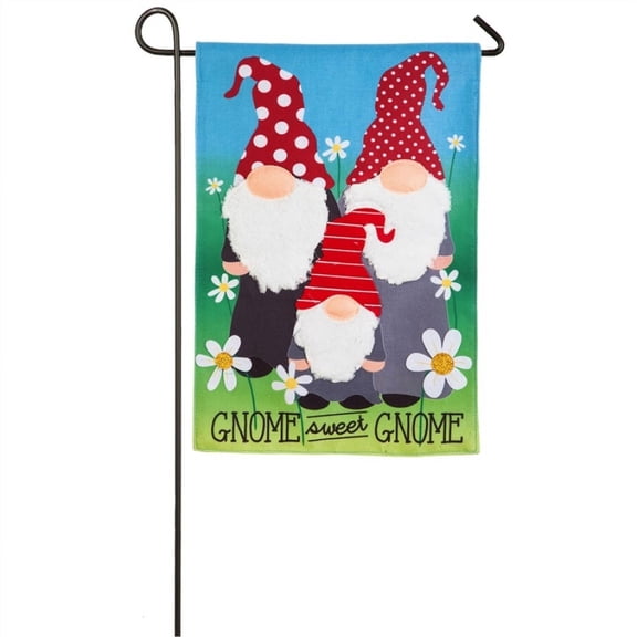 Evergreen Flag Gnome Sweet Gnome Burlap Garden Flag, 12.5 x 18 inches