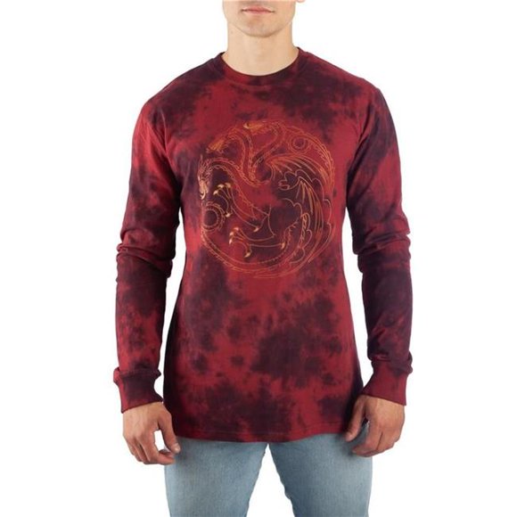 Game of Thrones Game of Thrones 110878S Targaryen T-Shirt à Manches Longues Lavé à l'Acide - Petit