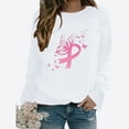 thumbnail image 2 of VKOYWKM Breast Cancer Awareness Tshirt for Women Breast Cancer Long Sleeve Tops Pink Ribbon Graphic T Shirts Fight Cancer Crew Neck Breast Cancer Blouse, 2 of 4