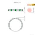 thumbnail image 5 of Angara Natural 0.32 Ct. Emerald with Diamond Eternity Ring in 14K White Gold for Women (Ring Size: 3), 5 of 10