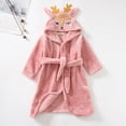 thumbnail image 2 of zuwimk Boys Robe Kids Hooded Fleece Bathrobe Flannel Pajamas Soft Sleepwear Girls Robes Plush Bathrobes(Pink,6-7 Years), 2 of 9