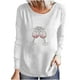 thumbnail image 1 of Camiseta de mujer Camisetas divertidas lindas de manga larga de otoño Camiseta Hearth Love Camiseta de regalo Tops Blusa Regalo para parejas Pompotops gfhjh15703, 1 of 4