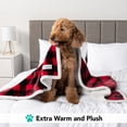thumbnail image 4 of PetAmi Dog Blanket for Bed, XL Pet Blanket Large Dogs, Fleece Furniture Couch Cover Protector Sofa Car Crate Kennel, Soft Sherpa Cat Throw Plush Reversible Washable, Twin 60x80 Checker Red, 4 of 9