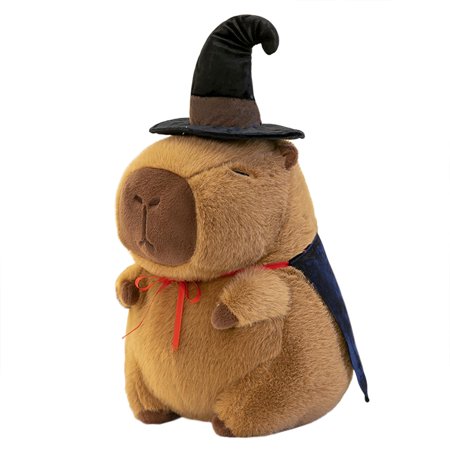 Cute Capybara Plush with Magic Top Hat Costume 13 inch Capibara Stuffed Animal Soft Plushies Toys Hugging Gifts for Kids Brown