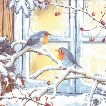 Set of 12 Large Birds on Branch Napkin 20 Pack