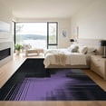 thumbnail image 3 of ODIKA 3'x5' Machine Washable Non-Slip Area Rug, Urban Grid Lines with Pixelated Fade Transitions High Traffic Rug, Purple, 895057, 3 of 7