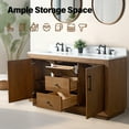 thumbnail image 5 of Vanity Art 60” Double Door Bathroom Vanity Cabinet with Undermount Sink, Solid Wood Free Standing Storage Cabinets with Flip Down Tray, Engineered Marble Countertop, 2 Removable Shelves,and 2 Drawers, 5 of 9