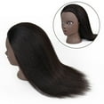 thumbnail image 3 of Kokovifyves Beauty Tools African American Mannequin Head Real Hair Manikin Head for Styling Black 16inch, 3 of 9