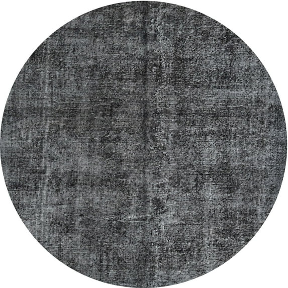 Ahgly Company Indoor Round Traditional Charcoal Black Persian Area Rugs, 3' Round