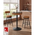 thumbnail image 3 of VASAGLE Collection EKHO - Table de Bar Réglable en Hauteur, Table de Pub Ronde avec Rangement, Cuir Synthétique avec Coutures, Style Mid-Century Modern, Cuisine Bar Salon, Brun Cendré et Caramel Brun, 3 of 6
