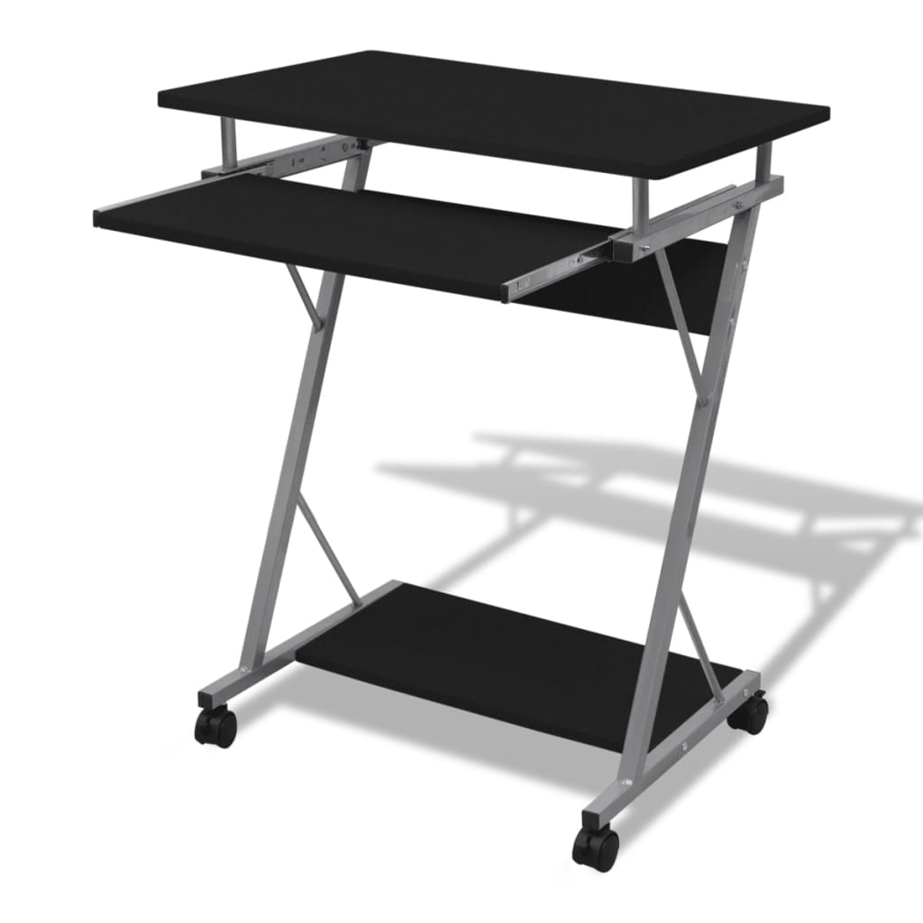 Kepooman 23.6" Home Office Modern Computer Desk with Pull Out Keyboard Tray, Black