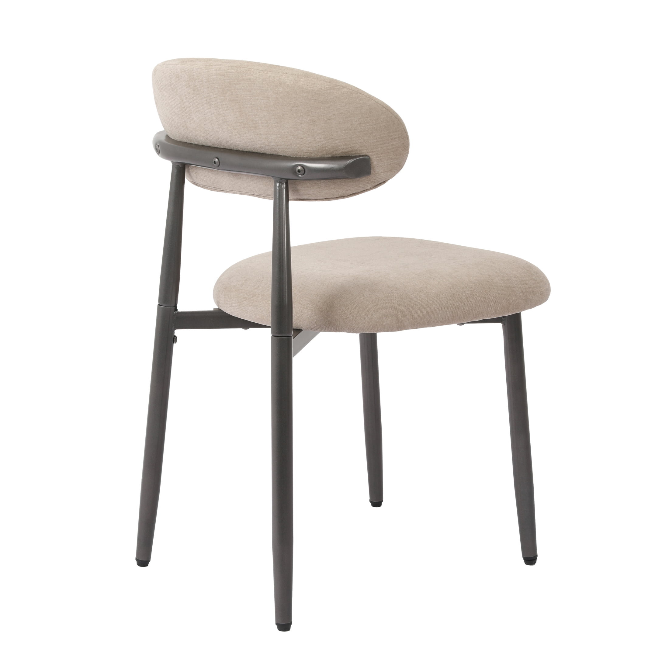 Vinform Upholstered Dining Chairs Set of 2, Fabric Metal Chair for Dining Room, Camel