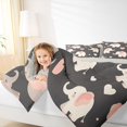 thumbnail image 4 of Castle Fairy Kawaii Elephants 3 Pieces Queen Comforter Set for Boys Girls,Pink Love Heart Print Ultra Soft Bedding Sets,Cartoon Animal Bedding Comforter Set Breathable,Luxury Bedroom Decor, 4 of 8
