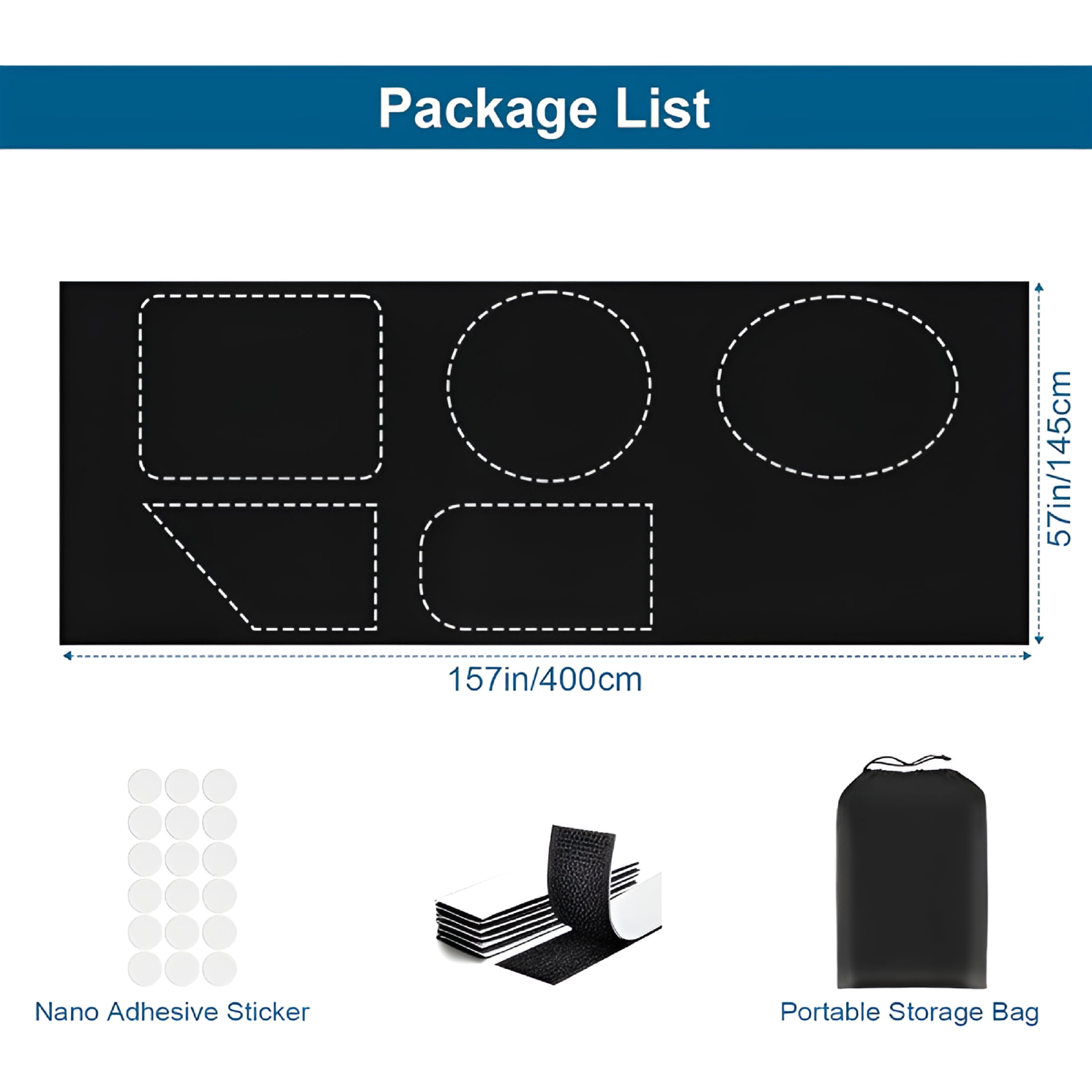XIBUFE 2026 New 100% Blackout Curtains for Bedroom,Portable Diy Window Blinds,No Drill Window Shades & Blackout Blinds with Stickers & Tabs for Travel,Dorm Room,Media Room (79" X 57")