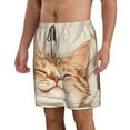 thumbnail image 2 of Logiee Sleeping Cat In Blanket Print Mens Swim Trunks Quick Dry Board Shorts,Breathable Hawaii Beach Shorts Swimwear Bathing Suits-XX-Large, 2 of 6