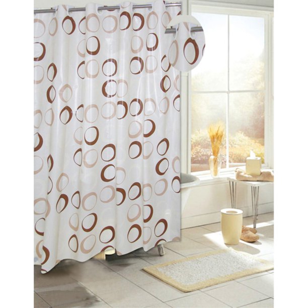 Carnation Home Fashions Ez On Circles Grommet Eva Shower Curtain