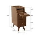 thumbnail image 6 of Muwuele Solid Wood Nightstand with Drawers, Small Bedside Table, Narrow Walnut Nightstand for Bedroom, Living room, 6 of 11