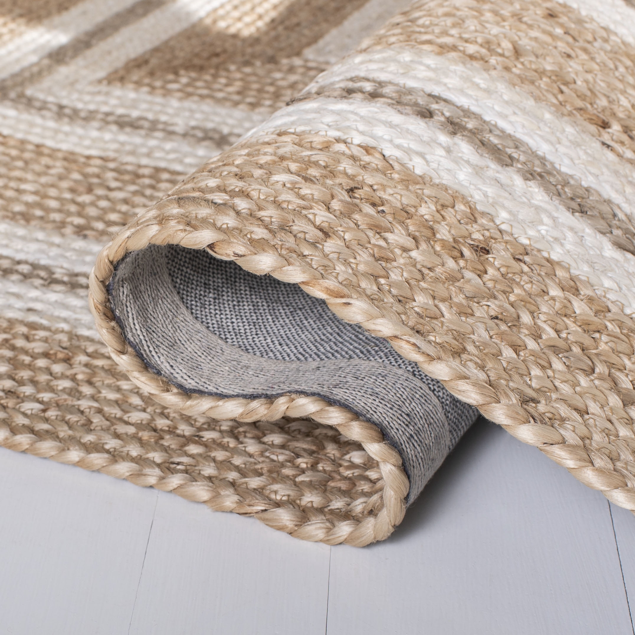 SAFAVIEH Natural Fiber Asia Geometric Area Rug, Natural/Ivory, 8' x 10'