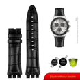 thumbnail image 3 of Correa de reloj Swatch para hombre de 21 mm de piel auténtica YVS423 YVS419 YVS413 YVS406 YVS400 YVS420 YVS435, color negro y marrón, 3 of 5